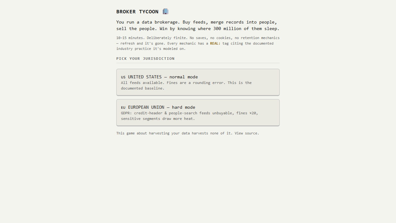 Screenshot of broker tycoon