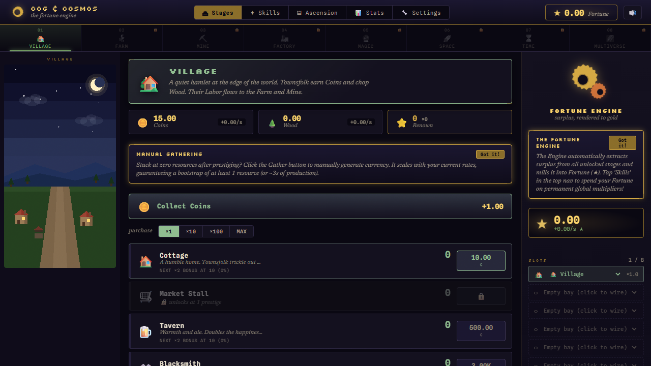 Screenshot of Cog and Cosmos