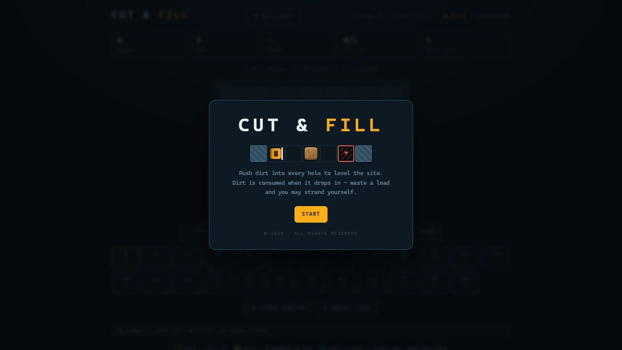 Screenshot of cut and fill