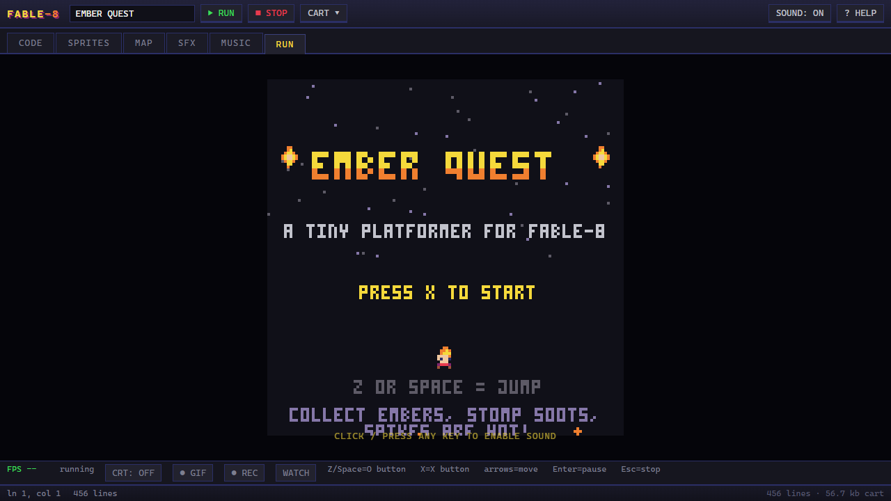 Screenshot of fantasy console