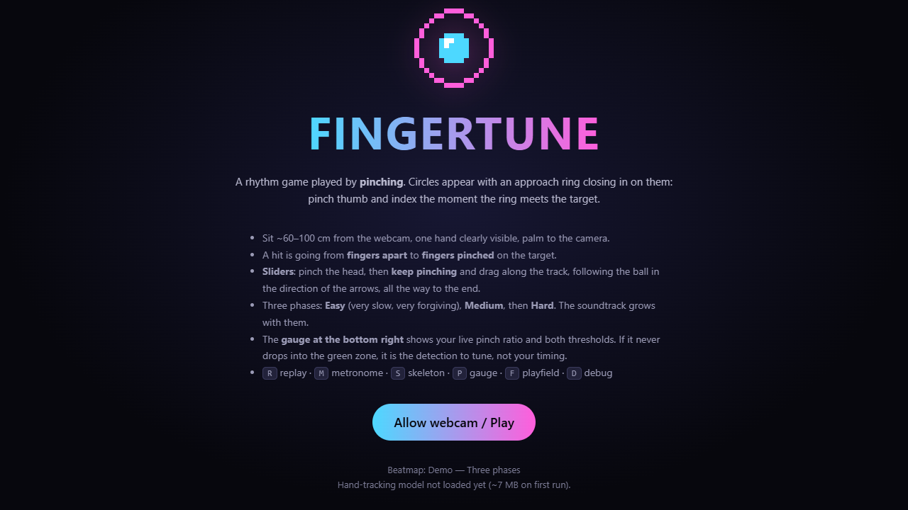 Screenshot of fingertune