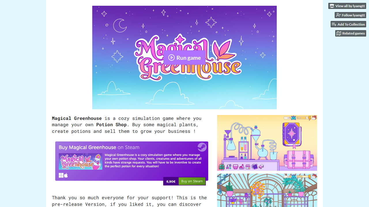Screenshot of Magical Greenhouse