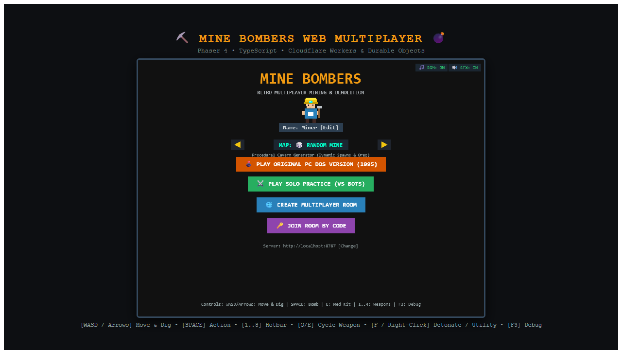 Screenshot of minebombers web multiplayer