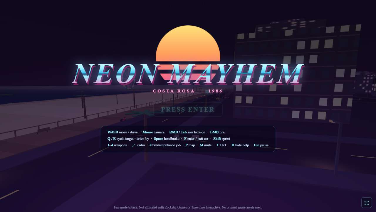 Screenshot of neon mayhem