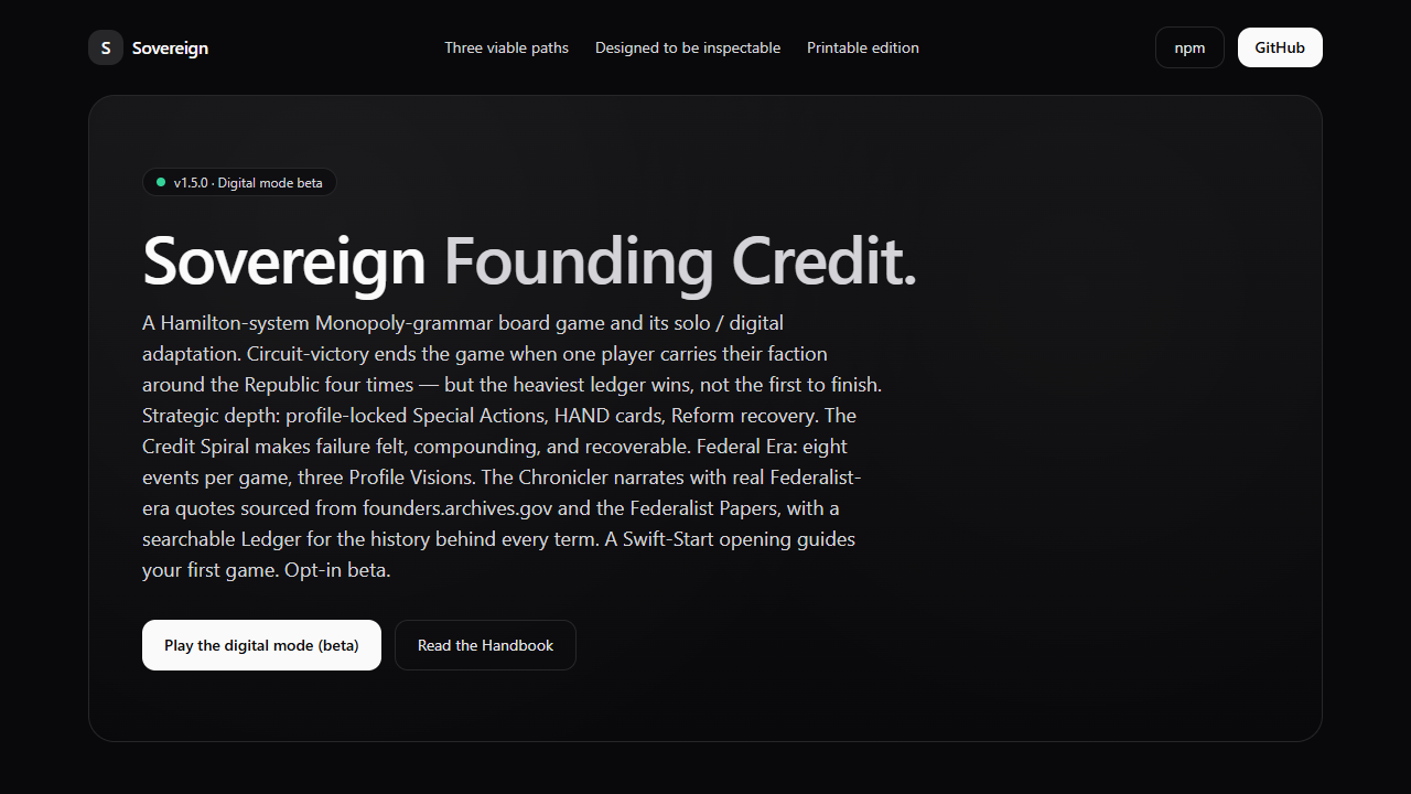 Screenshot of sovereign